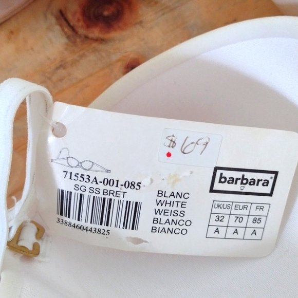 Barbara Vintage 2 Convertible Strapless Underwire Demi Bras NWT Size 32A - Picture 6 of 13